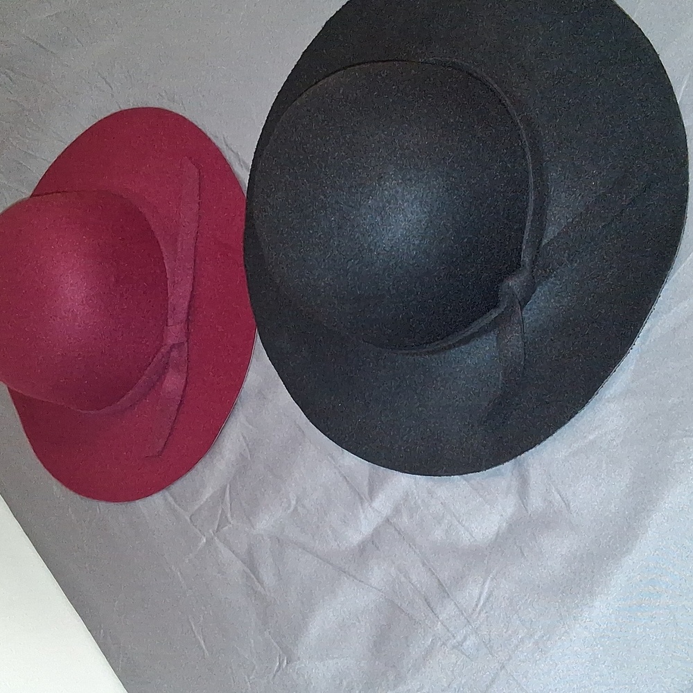 Elegant Black and Burgundy Women's Hats